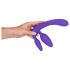 Dildo triple sin correas ajustable (morado)