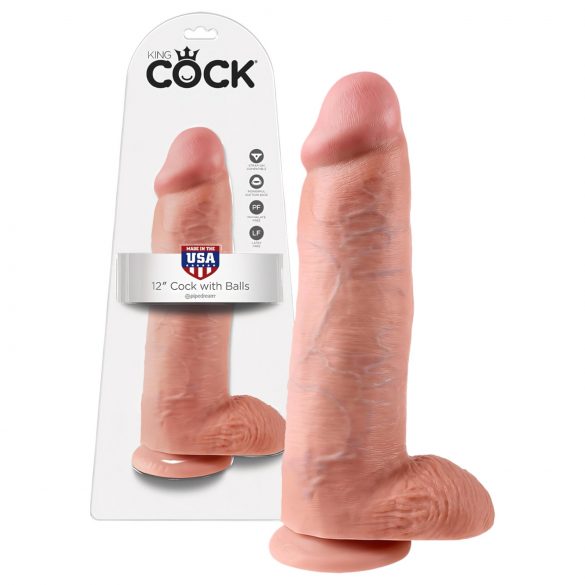 King Cock 12: Dildo Realista 30 cm - Natural