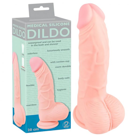 Dildo de silicona médica (20cm) - color natural