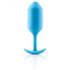 b-vibe Snug Plug 3 - plug anal azul de doble bola (180g)