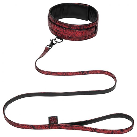 Las cincuenta sombras - Collar con correa (negro-rojo)