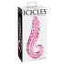 Icicles No. 24 - Dildo de cristal rosa con lengua estriada