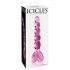 Icicles No. 43 - Dildo de vidrio con corazones y perlas (rosa)