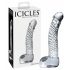 Icicles No. 61 - Dildo de vidrio con testículos (transparente)