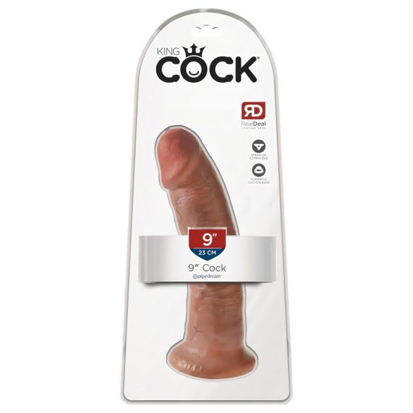 King Cock 9 - realista dildo con base (23cm) - tono oscuro