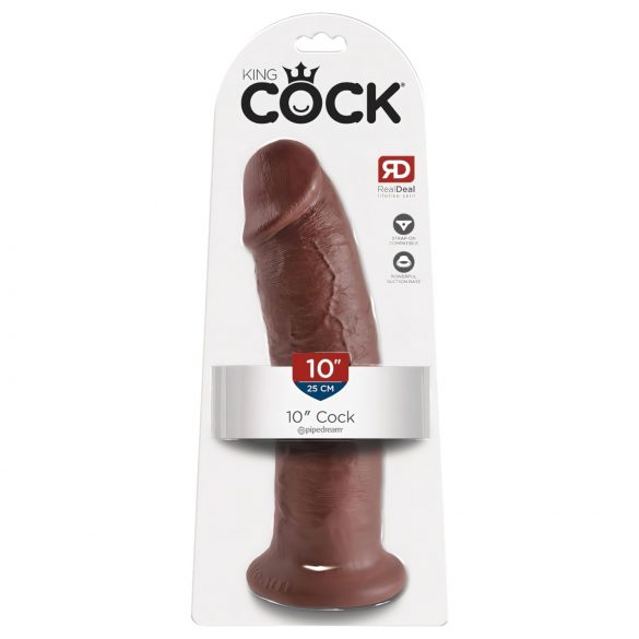 King Cock 10 - Dildo marrón con ventosa 25 cm