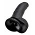 King Cock 9 - Dildo grande con base adherente y testículos (23 cm) - negro