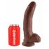 Dildo realista 23cm con base de succión - marrón