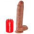 King Cock 11 - Dildo con ventosa y testículos 28cm - oscuro natural