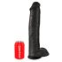 Dildo con testículos negro 38cm - Succión fuerte