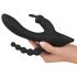 Sonrisa Triple - vibrador 3 puntas recargable e impermeable (negro)