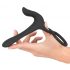 Black Velvet: Anillo y vibrador para pareja 2en1 (negro)