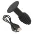 Black Velvet Twist - vibrador anal de silicona negro recargable