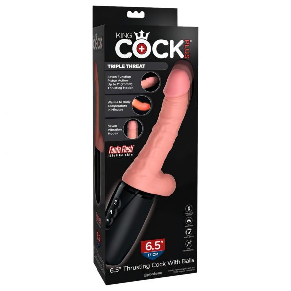 King Cock Plus 6,5 - vibrador con testículos - natural