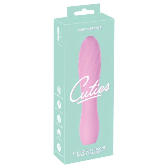 Mini rosa Cuties 3 - vibrador acanalado, recargable y resistente al agua