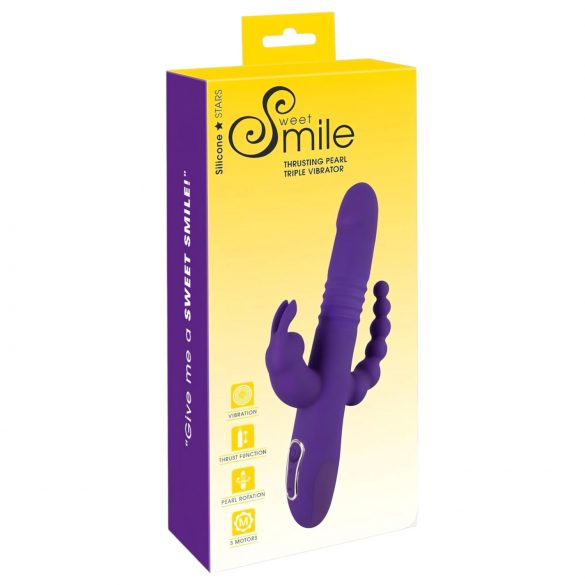 SMILE Triple: vibrador rotativo y pulsante con triple brazo (lila)