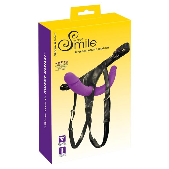 SMILE - Doble consolador ajustable con base (lila y negro)