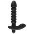 Vibrador Negro Terciopelo Acanalado - Mediano