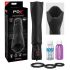 PDX Roto-Teazer - Masturbador giratorio y vibrador, negro e impermeable