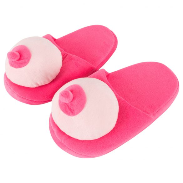 Pantuflas rosas con forma de pecho