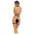 Rene Rofe Rassel Tassle - Conjunto de arnés corporal y tanga (negro) - Talla S-L