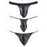 Svenjoyment - Set de tangas para hombre negro (3 piezas) S-L