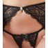 Set Sensual de Encaje Brillante - Negro - L