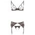 Set Sensual de Encaje Brillante - Negro - L