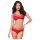 Conjunto de encaje rosa Obsessive 860-SET-3 (rojo) - L/XL