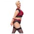 Conjunto de Encaje Cottelli Bondage Tallas Grandes - Rojo y Negro