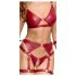 Conjunto Brillante Cottelli Bondage - Sujetador y Esposas (Rojo)