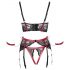 Cottelli Bondage - Conjunto rojo con encaje y efecto push-up mate - L