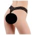 Cottelli - Tanga de Encaje con Doble Perla (Negro)