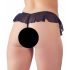 Cottelli - Tanga abierta con perlas y volantes (negro) - XL