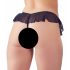 Cottelli - Tanga abierta con perlas y volantes (negro) - XL