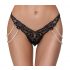 Cottelli - tanga de lujo con bordado y perlas (negro) - M/L