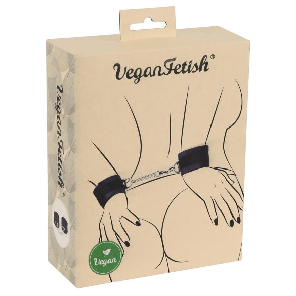 Esposas veganas con cadena corta (negras)