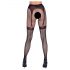 Cottelli Legwear - Medias negras abiertas efecto liga (S-L)