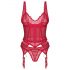 Set de encaje rojo seductor Obsessive - L/XL