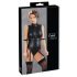 Cottelli Bondage - body sin mangas brillante con esposas (negro) - M