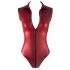 Cottelli Party - Body sin mangas brillante con cremallera (rojo) - M