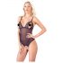 Cottelli - Body abierto de encaje con perlas (negro) - XL