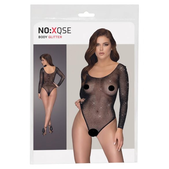 NO:XQSE - body brillante de manga larga - negro (S-L)