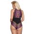 Cottelli Tallas Grandes - Body Floral (Negro-Violeta)