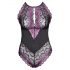 Cottelli Tallas Grandes - Body Floral (Negro-Violeta)