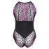 Cottelli Tallas Grandes - Body Floral (Negro-Violeta)