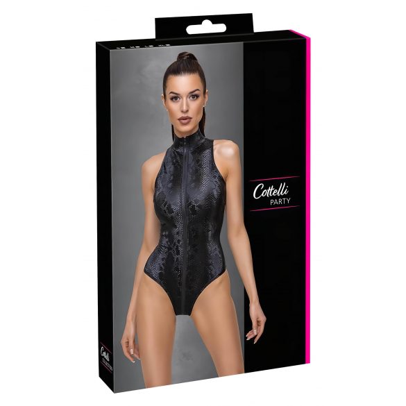 Cottelli Fiesta - Body con estampado de piel de serpiente (negro)