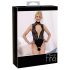 Abierta Fina - body de encaje abierto con strass (negro) - M