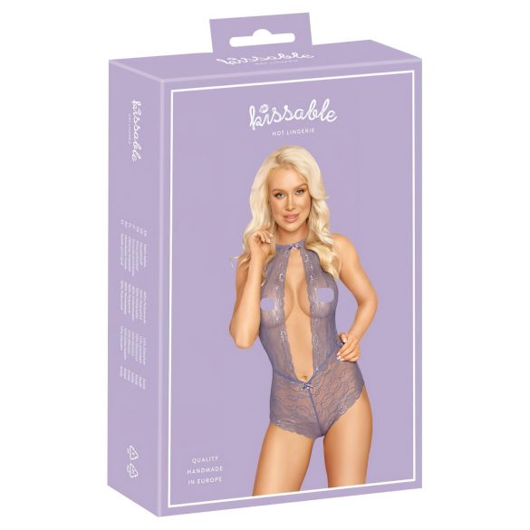 Besable - body lila, encaje y cuello halter