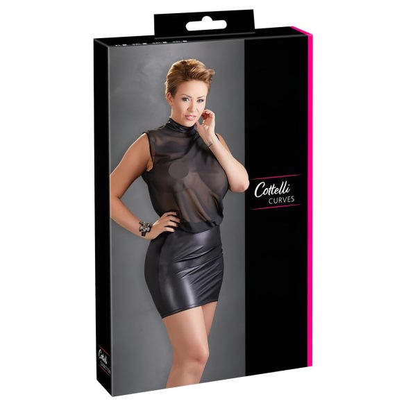 Cottelli Tallas Grandes - vestido de gasa brillante (negro)